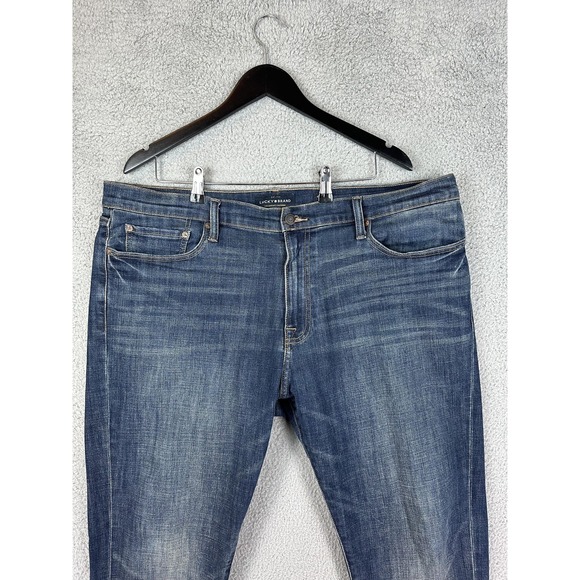 Lucky Brand 410 Athletic Slim Jeans Mens 40x30 Blue Medium Wash Stretch Denim